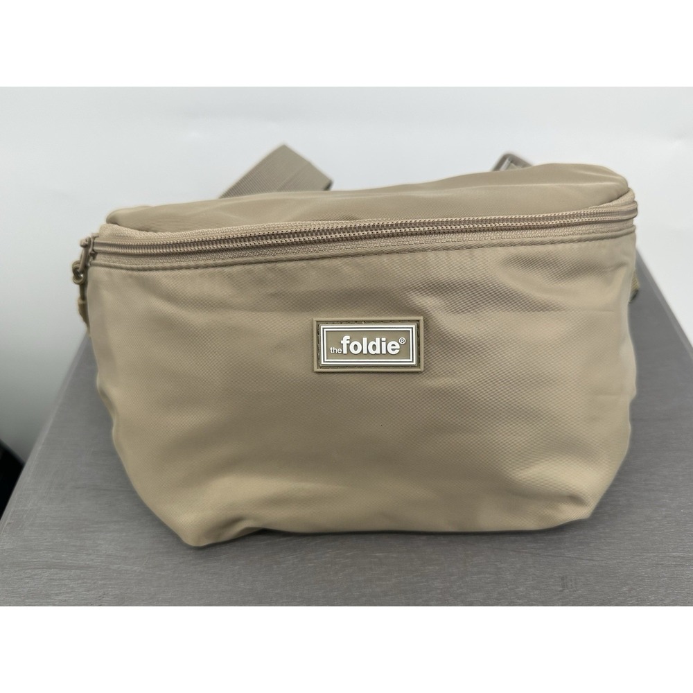 The Foldie Tan Fanny Pack Crossbody Bag RFID Protection Travel Security Vacation